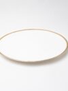 White China Charger Plate with Brushed Gold Edge