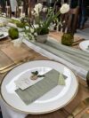 Sage Cotton Muslin Table Runner