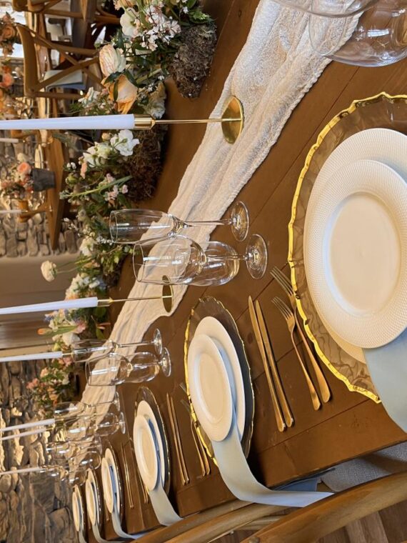 White Cotton Muslin Table Runner