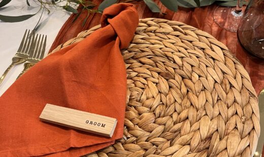 Burnt orange napkin